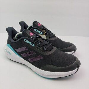 NEW Adidas EQ21 Run Girls Size 6Y Womens Sz 7 Black Pink Blue Sneaker Shoes